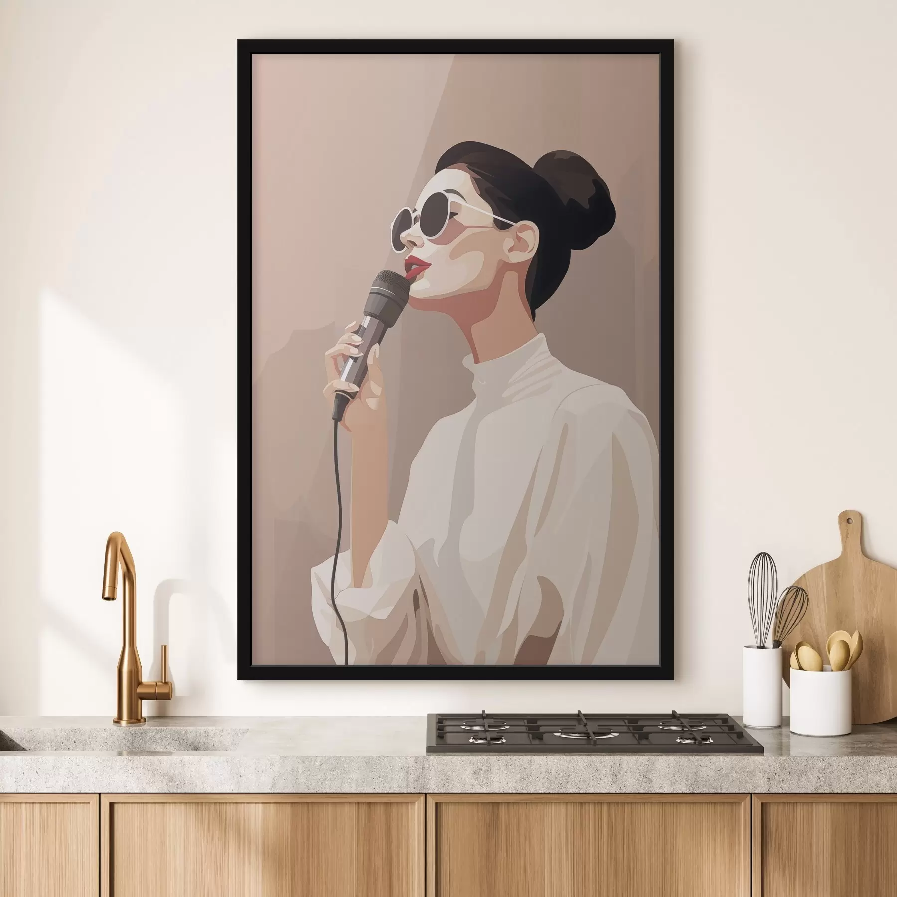 Fototapeta Dziewczyna z mikrofonem f47409