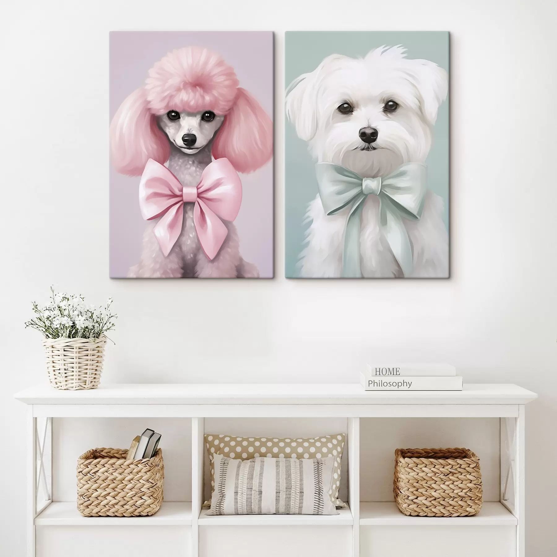 Obraz Pies z kokardą m01193