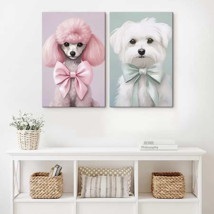 Obraz Pies z kokardą m01193