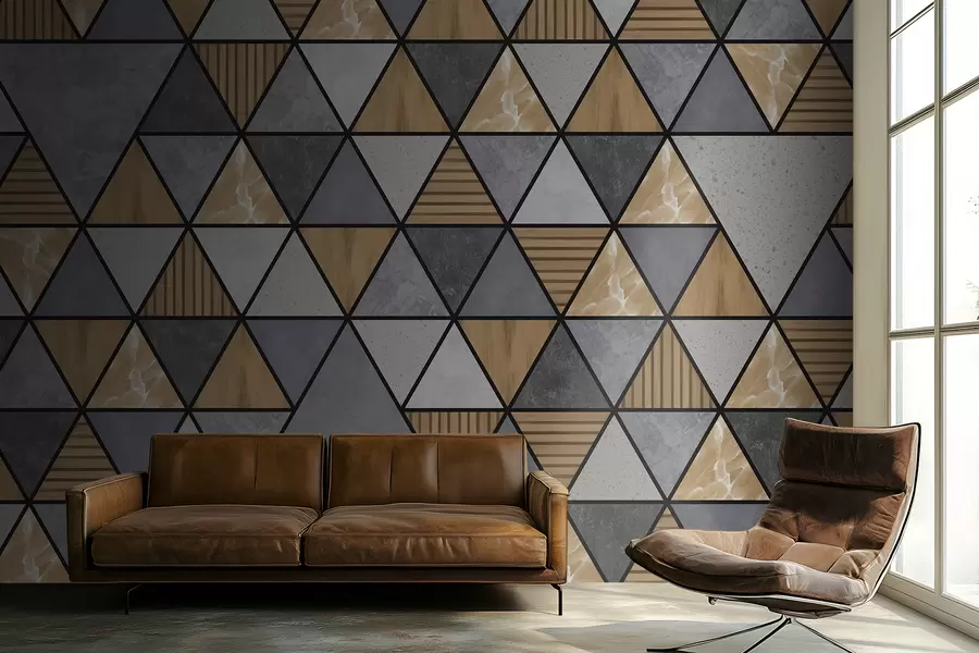 Fototapeta Trójkątna ozdoba w neutralnych i ciepłych kolorach w05096v1