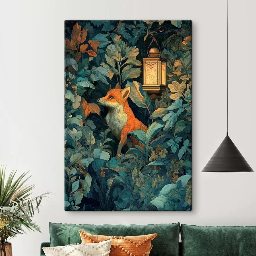 Obraz Śliczny lis w krzakach s47107