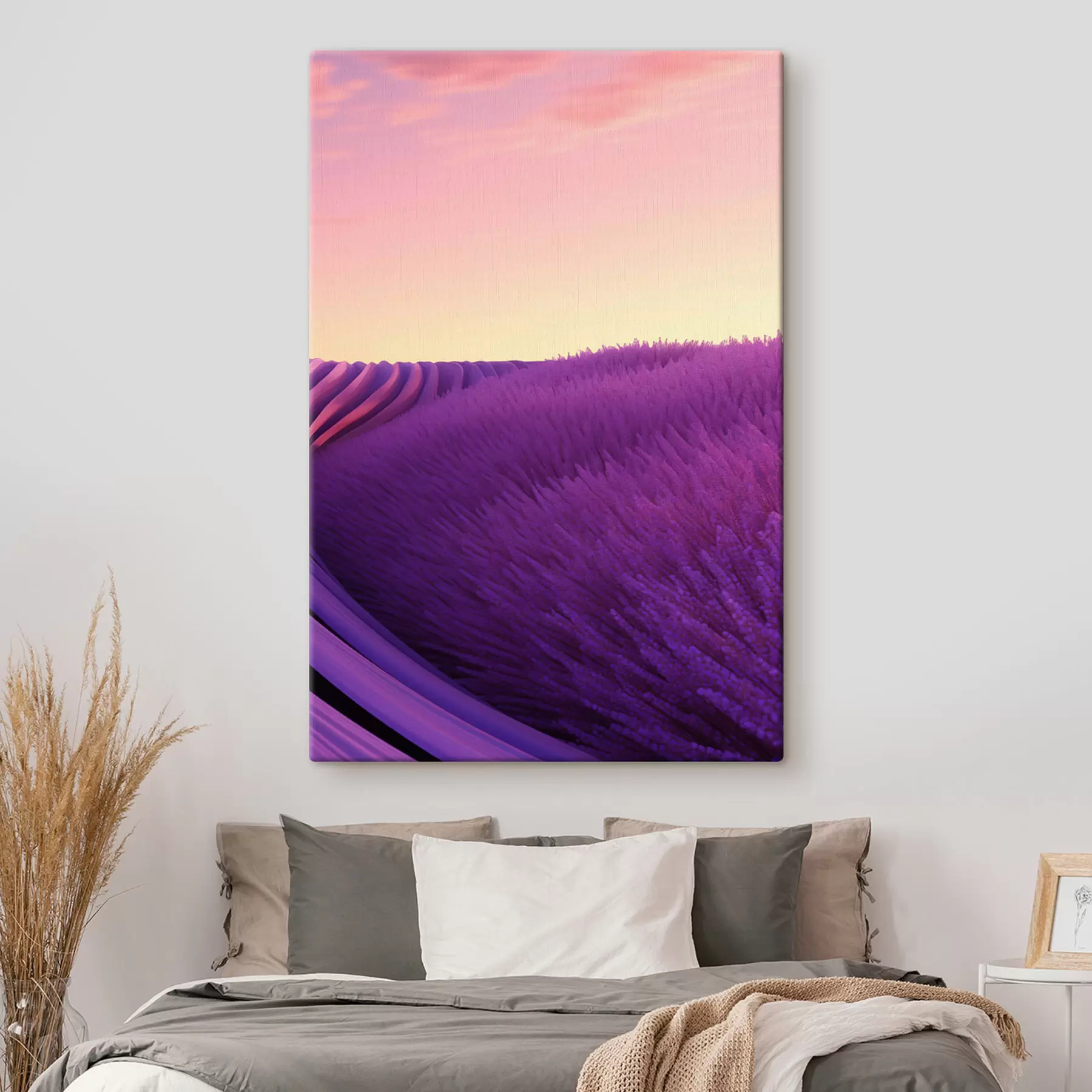 Obraz Pole lawendy na tle zachodu słońca s47111