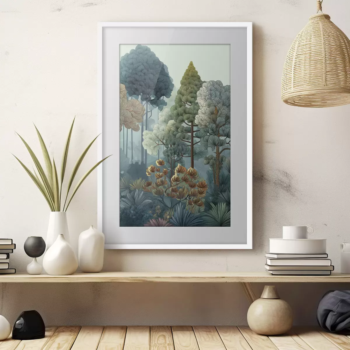 Plakat Różnorodność roślin w lesie f47106