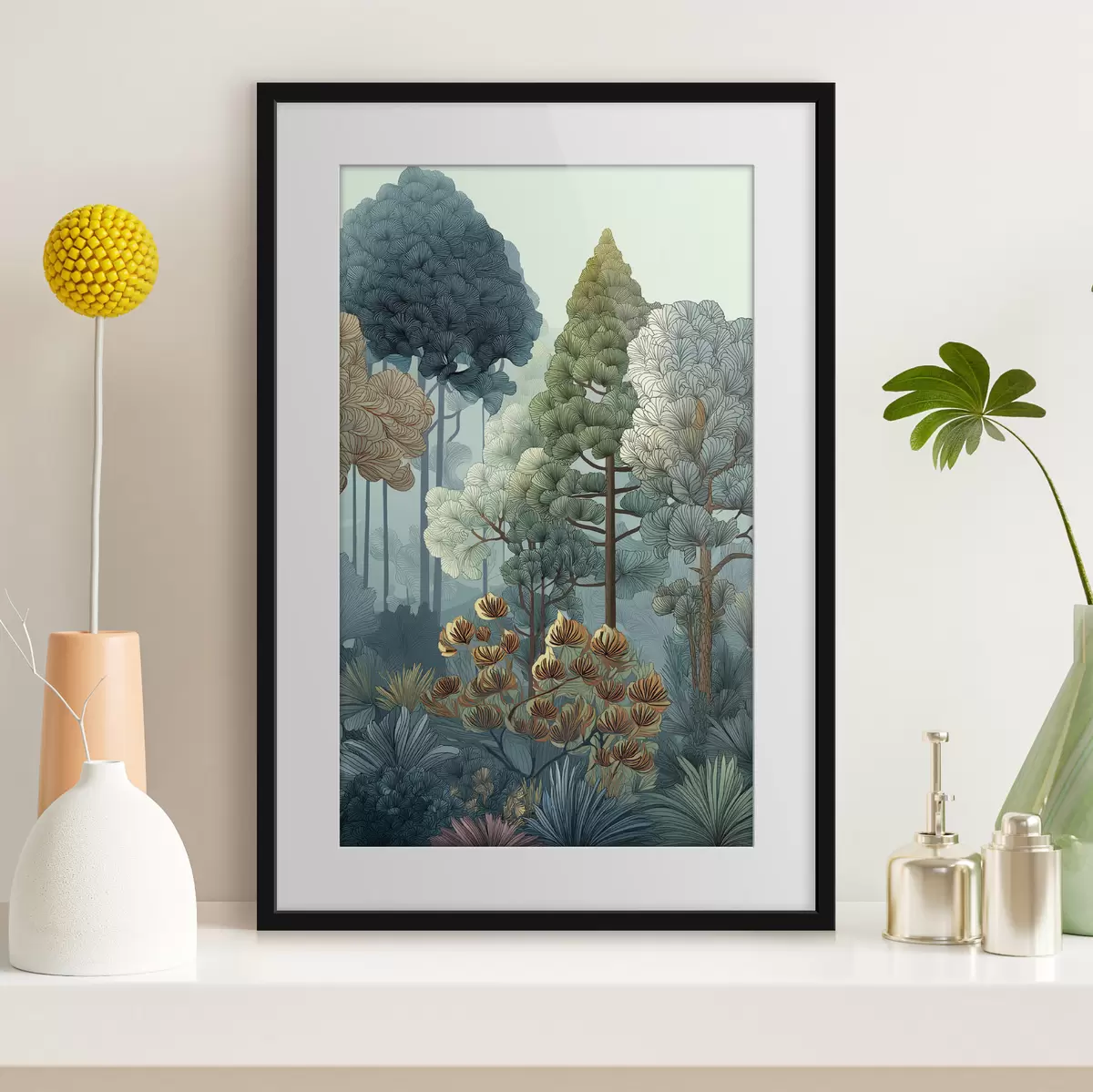 Plakat Różnorodność roślin w lesie f47106