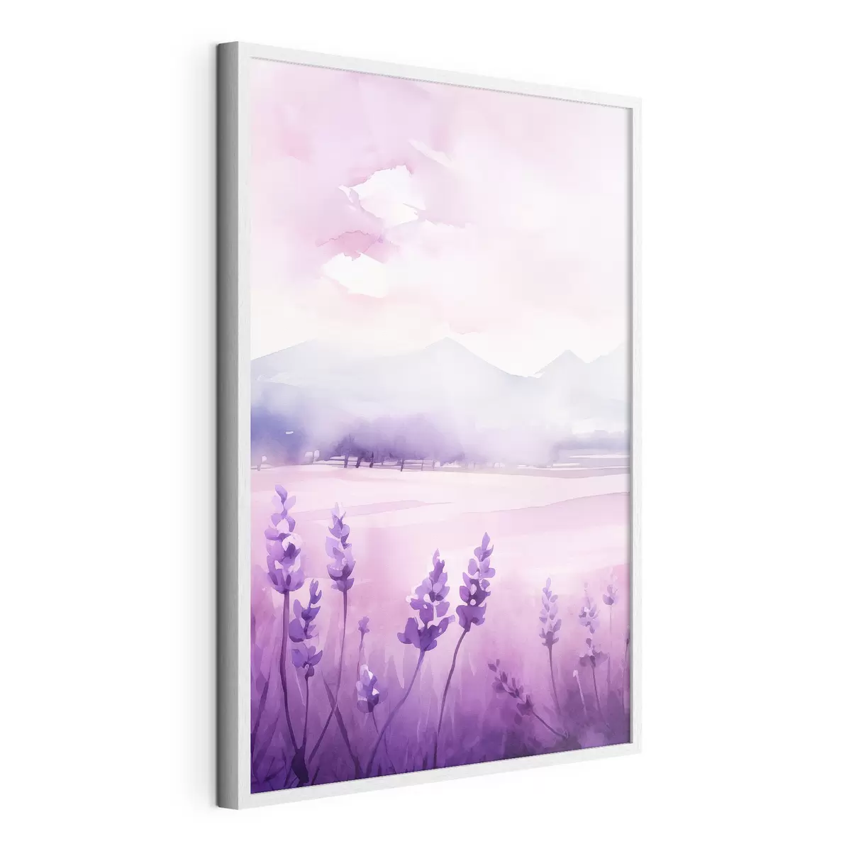 Plakat Kwiaty lawendy, imitacja akwareli f47108