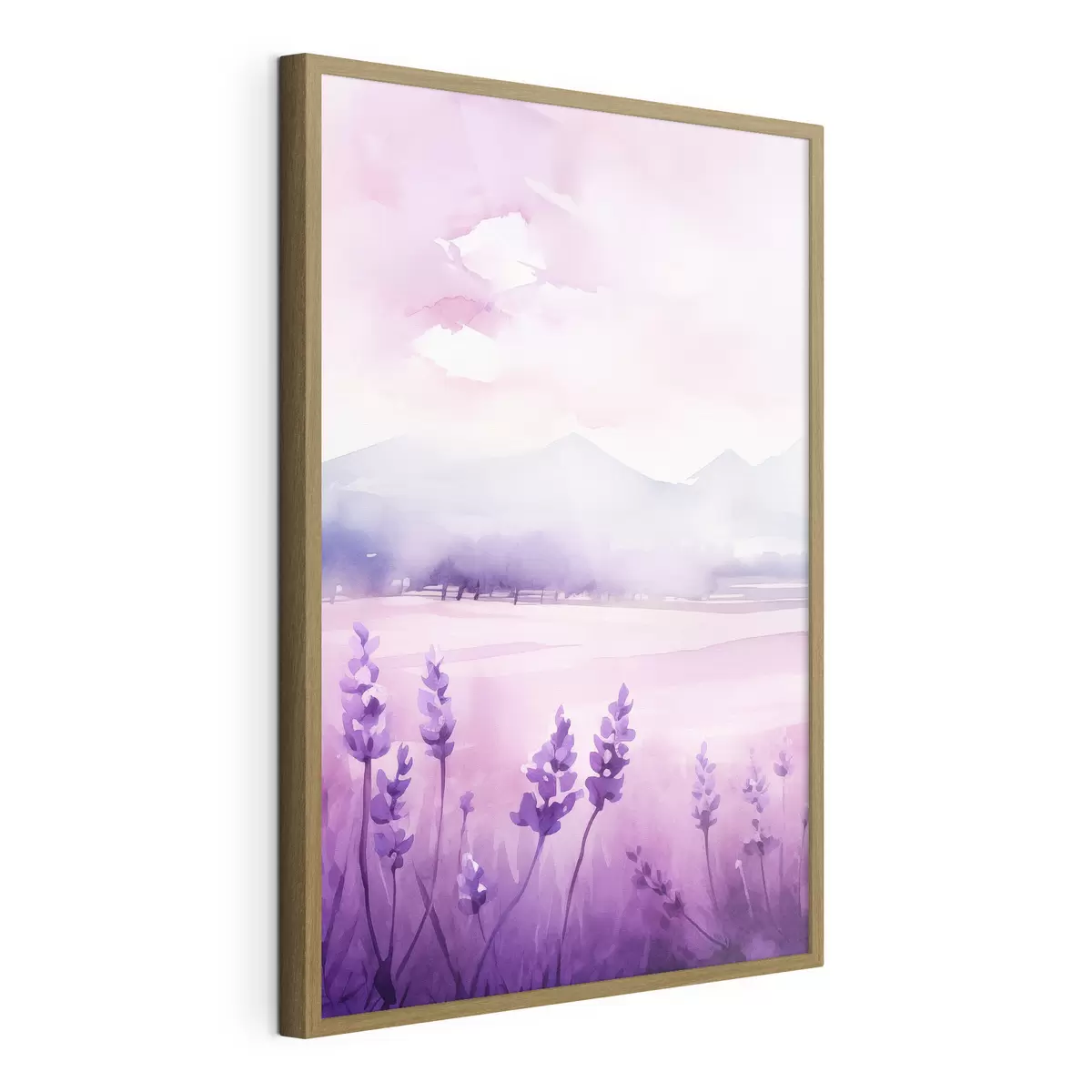 Plakat Kwiaty lawendy, imitacja akwareli f47108