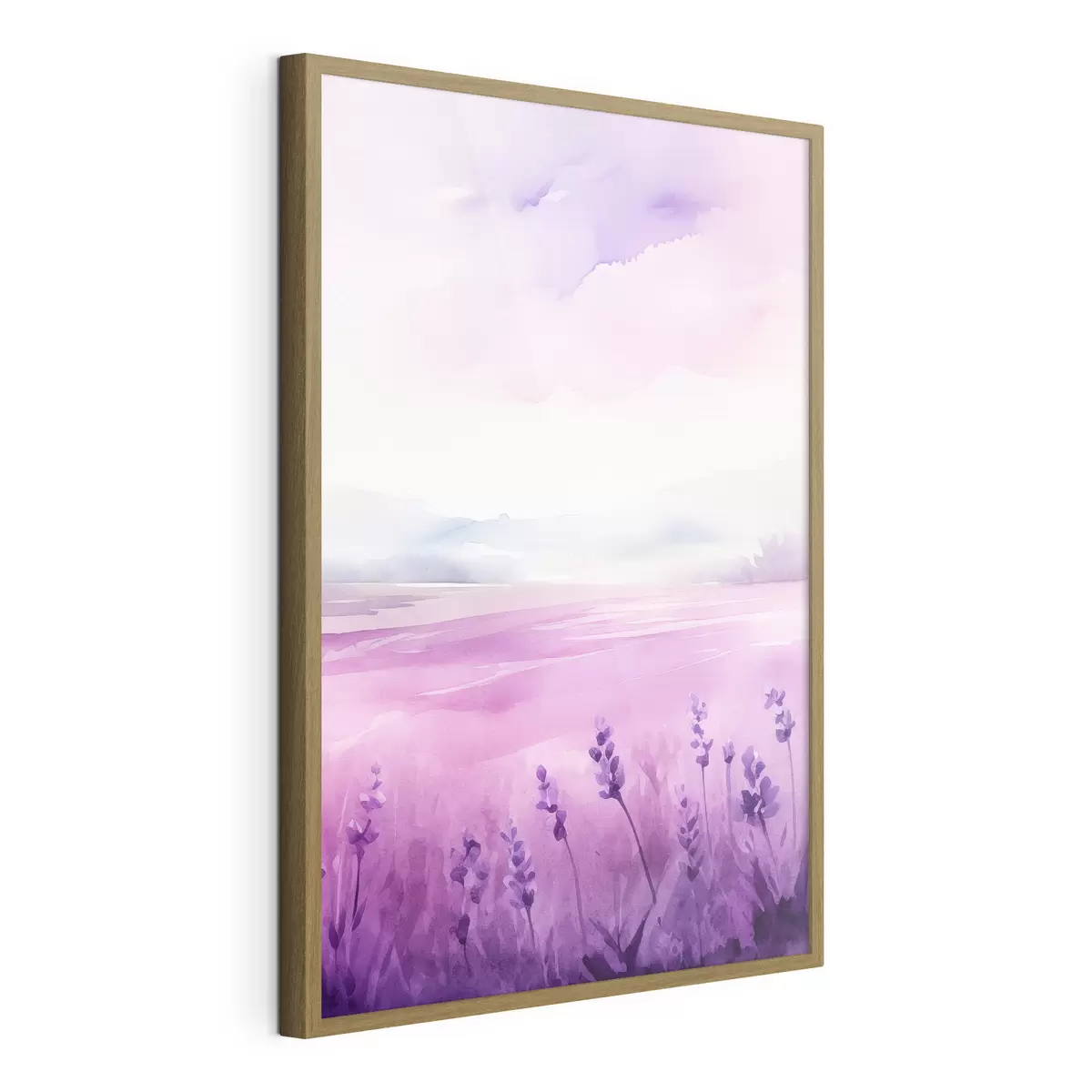 Plakat Pole lawendy, imitacja akwareli f47109