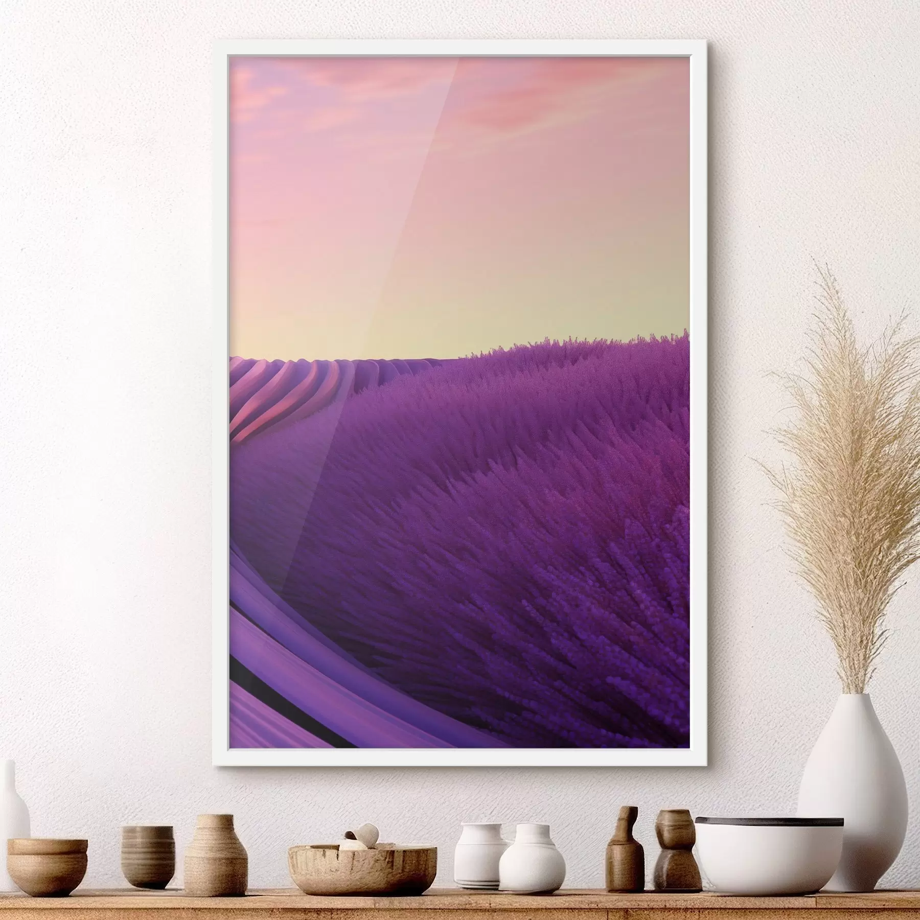 Fototapeta Pole lawendy na tle zachodu słońca f47111