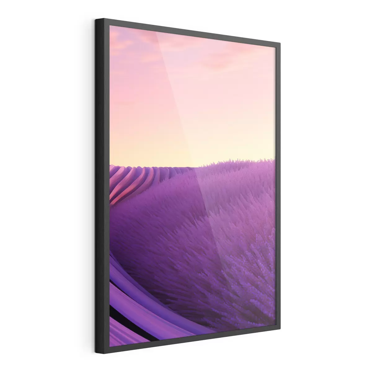 Plakat Pole lawendy na tle zachodu słońca f47111
