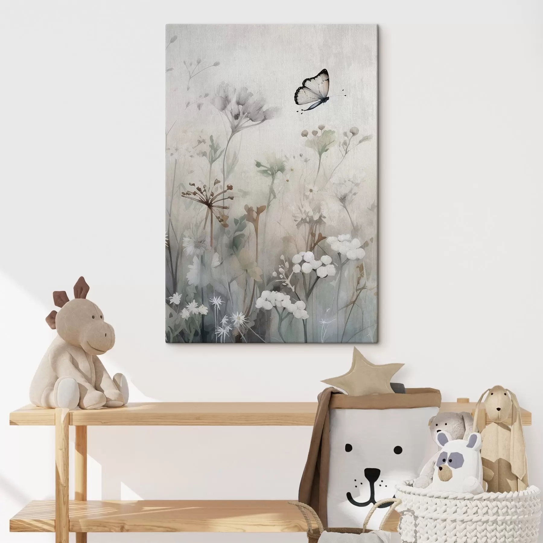 Obraz Motyl na tle polnych kwiatów s46897