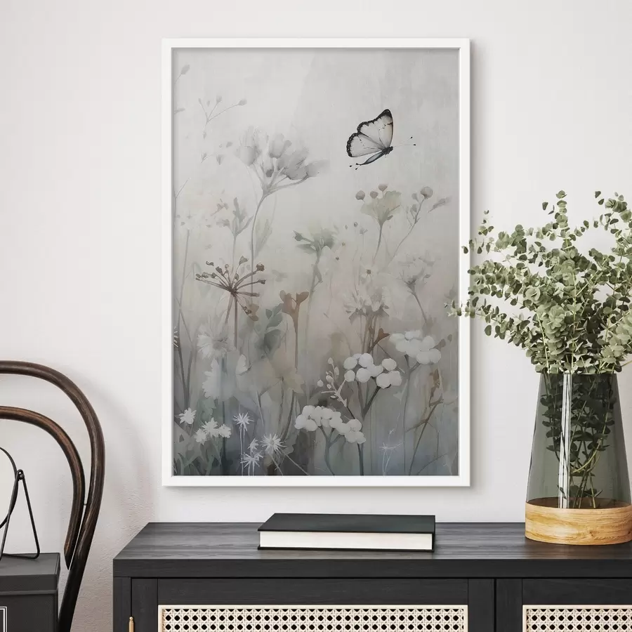 Fototapeta Motyl na tle polnych kwiatów f46897