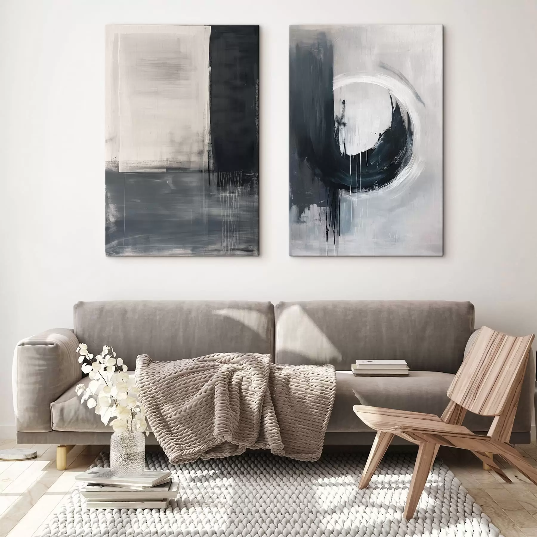 Obraz Abstrakcyjna kompozycja w odcieniach czerni i bieli m01217