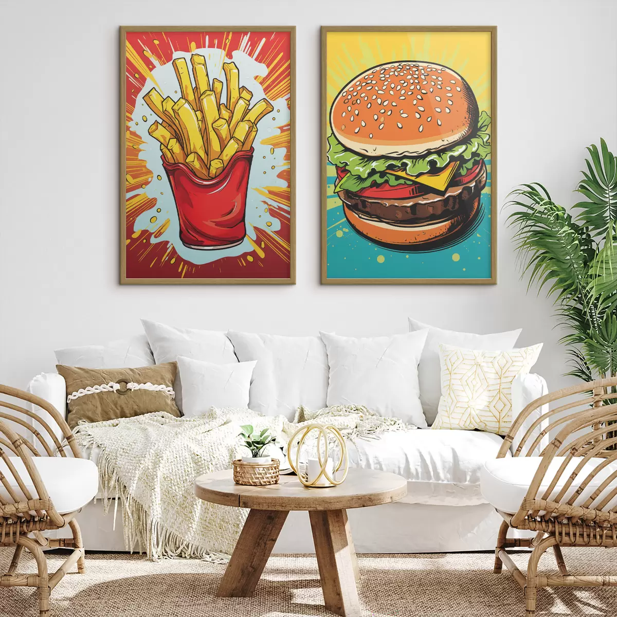 Plakat Frytki i burger d00556