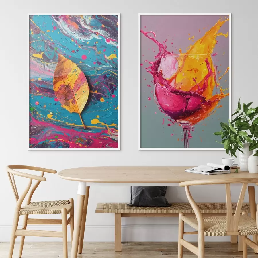 Fototapeta Ekspresyjna abstrakcja z elementami natury i napojów d00570