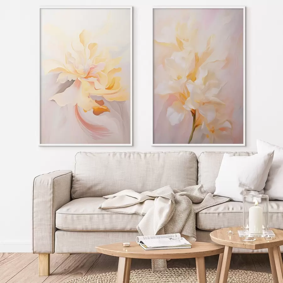 Fototapeta Delikatny dyptyk w stylu akwareli z przejściami kolorów d00576