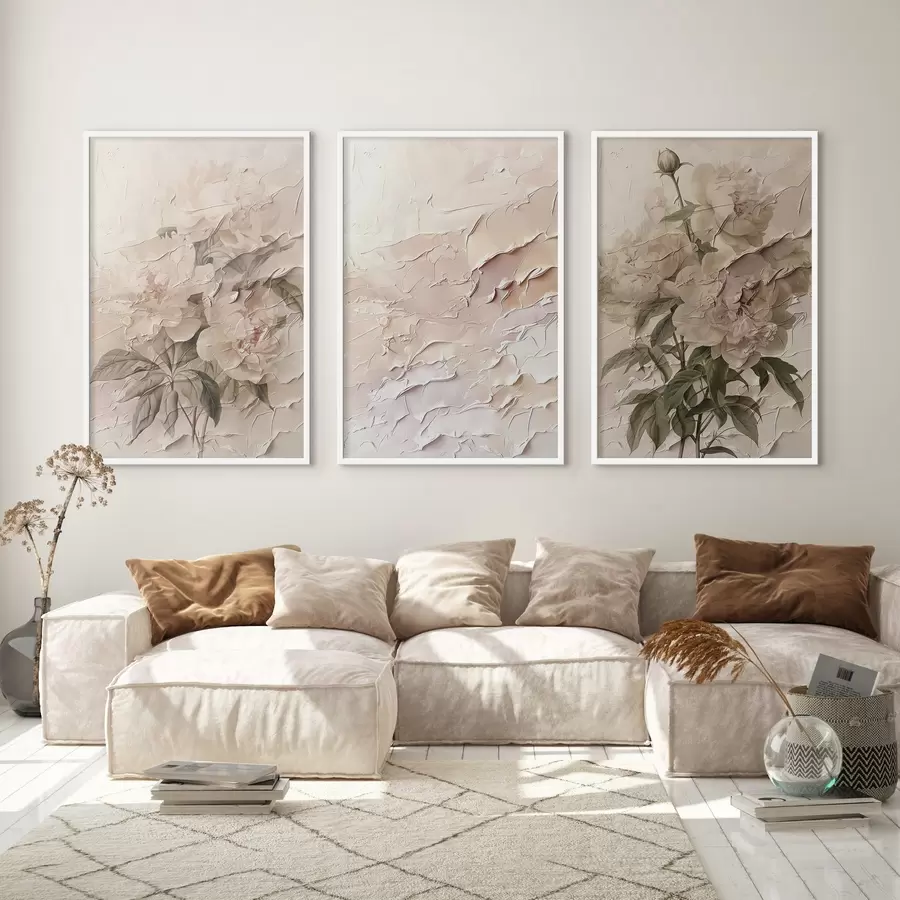 Fototapeta Bukiet piwonii i efekt pociągnięcia farbą d00616