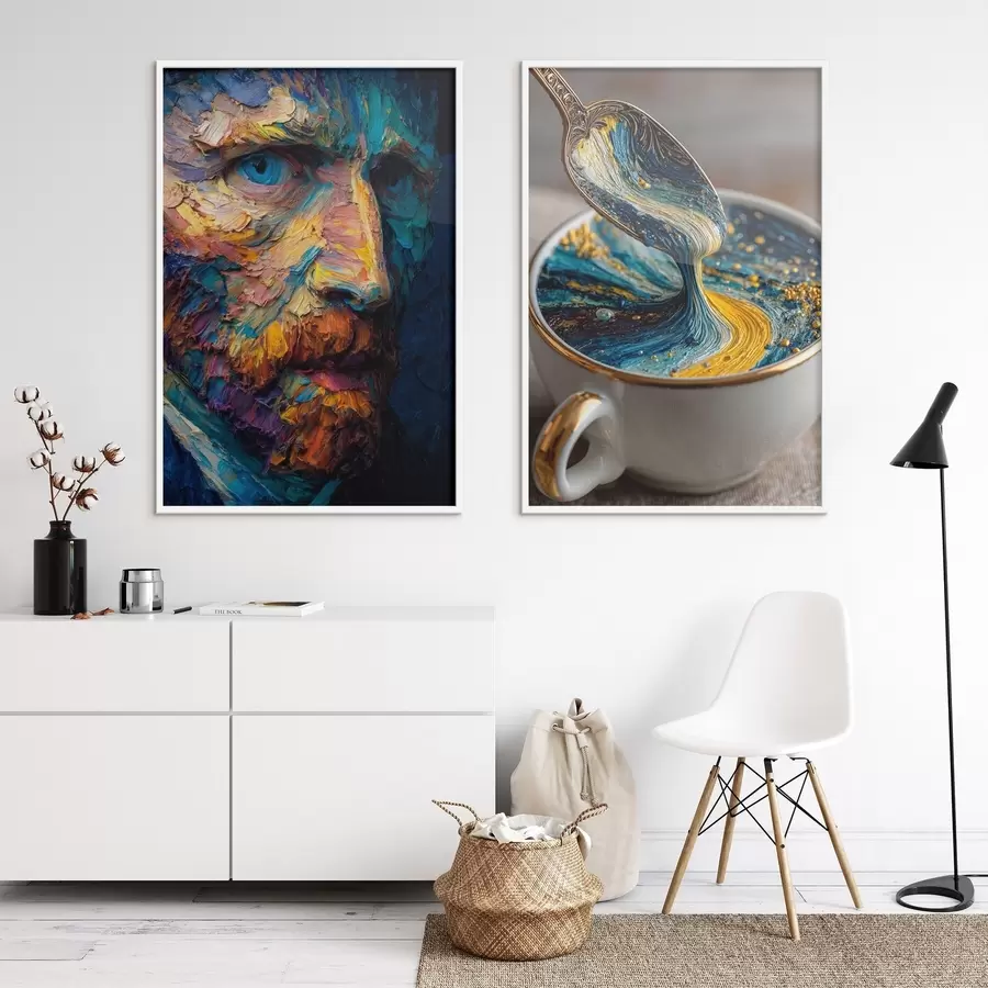 Fototapeta Picasso i abstrakcja w filiżance w stylu malarstwa olejnego d00639