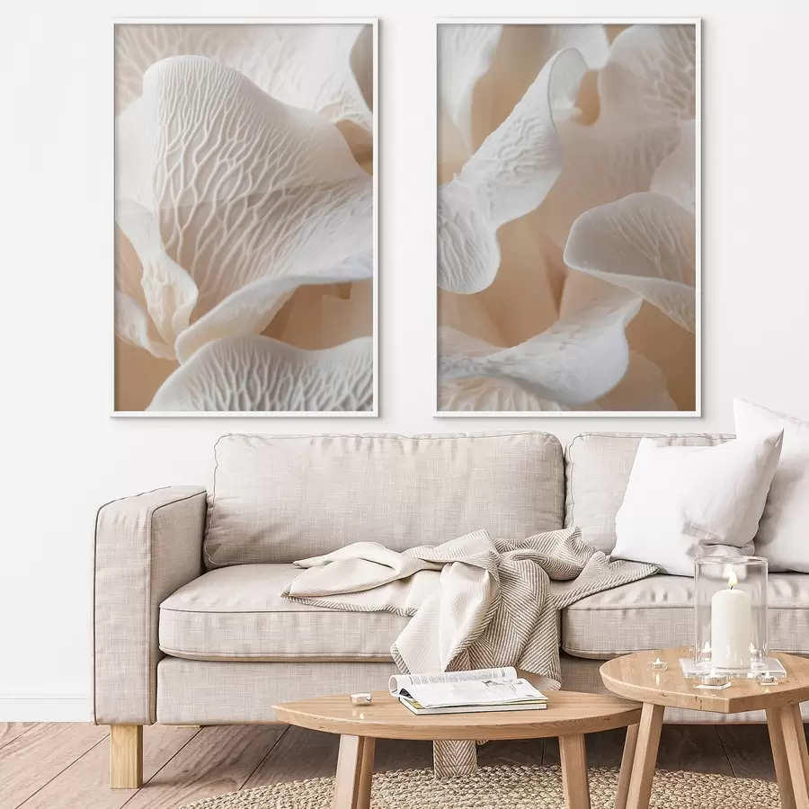 Fototapeta płatki z żyłkami w odcieniach beżu d00697