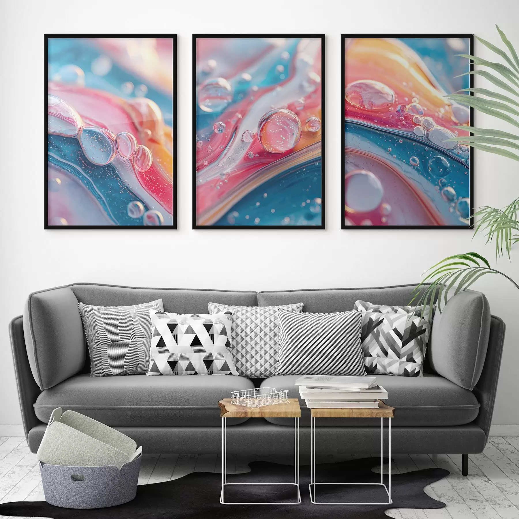 Fototapeta wielobarwne fale z bąbelkami d00698