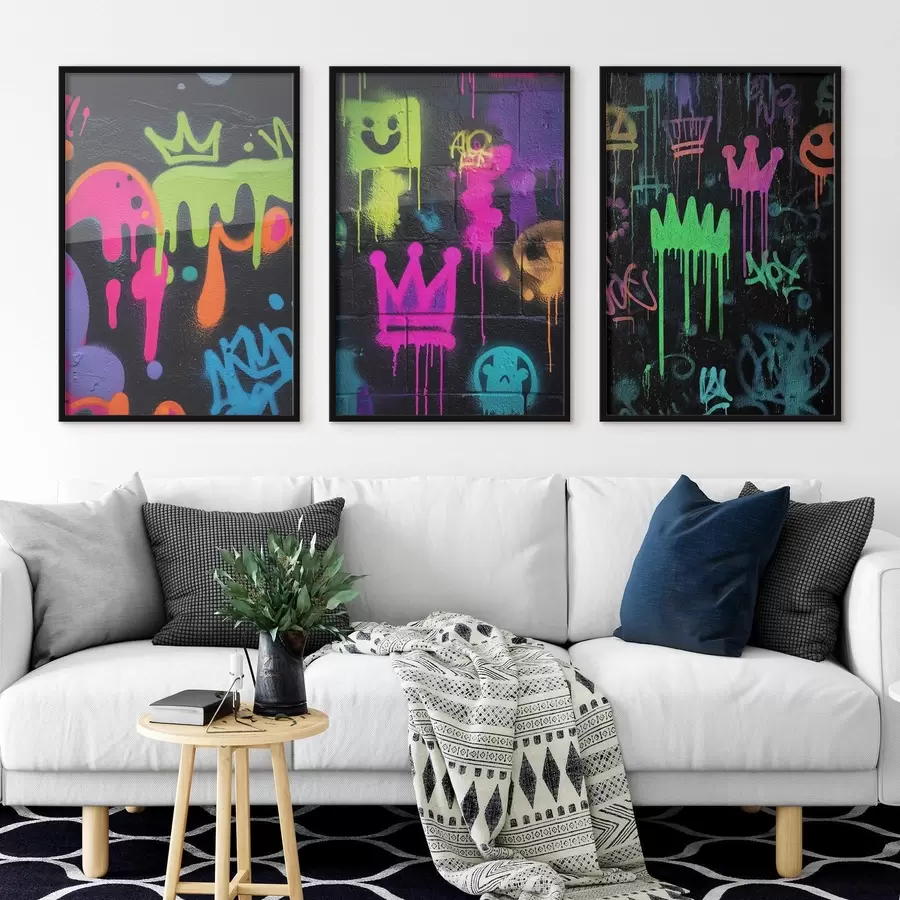 Fototapeta jasne graffiti na ciemnym tle d00703