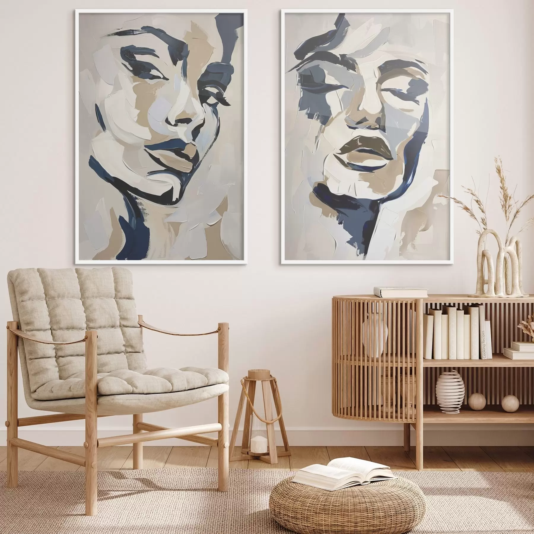 Fototapeta Abstrakcyjne twarze kobiet z imitacją pociągnięć pędzla d00713