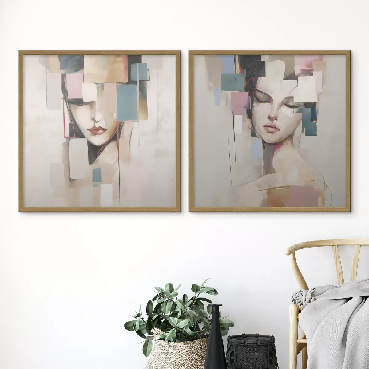 Plakat Abstrakcyjny portret imitujący malarstwo d00755