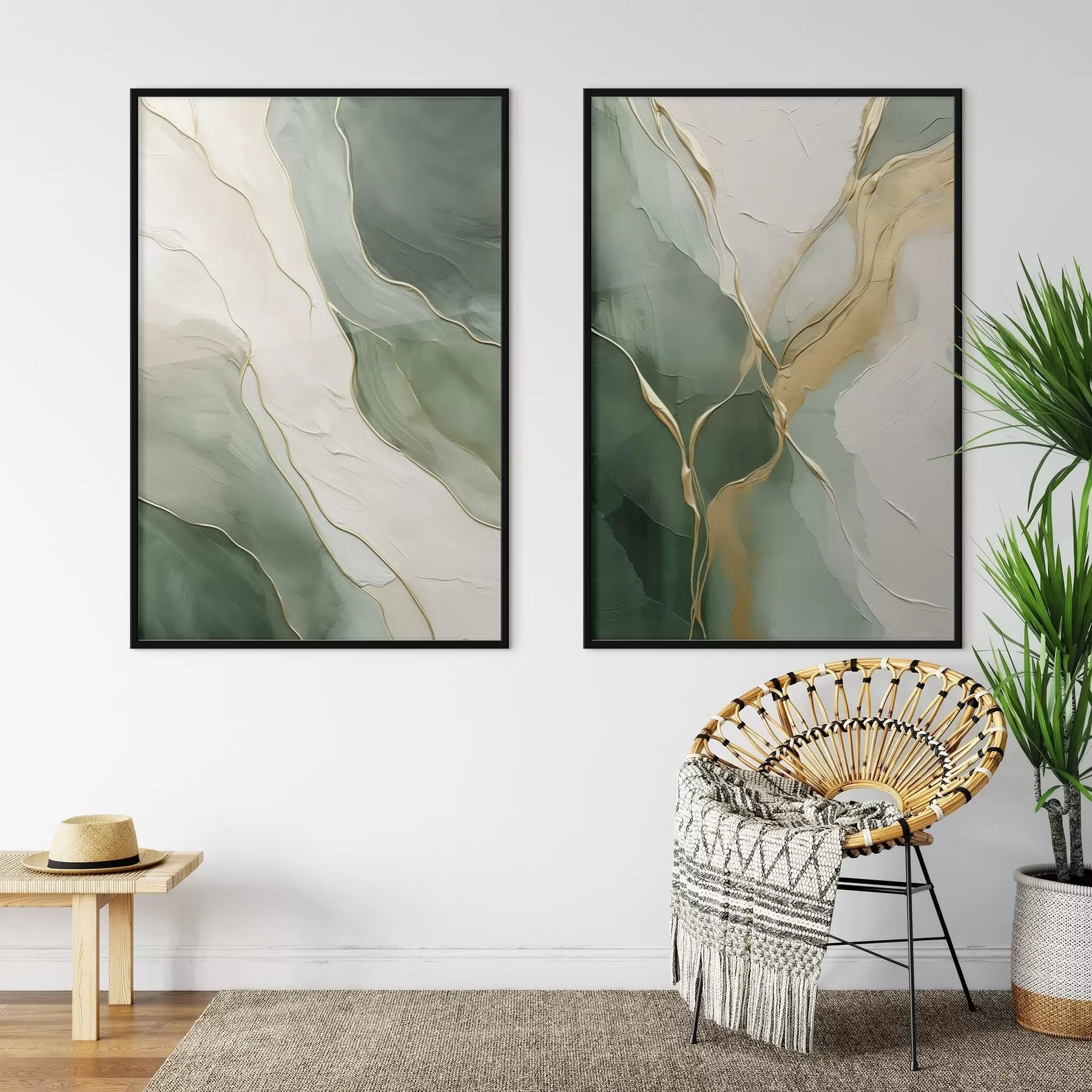 Fototapeta Szmaragdowe fale z żółtymi strumykami d00764