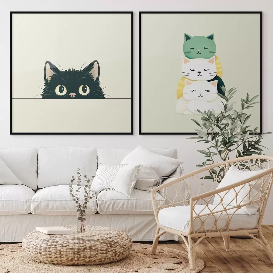 Fototapeta Zwierzęce koty w stylu ilustracyjnym d00707