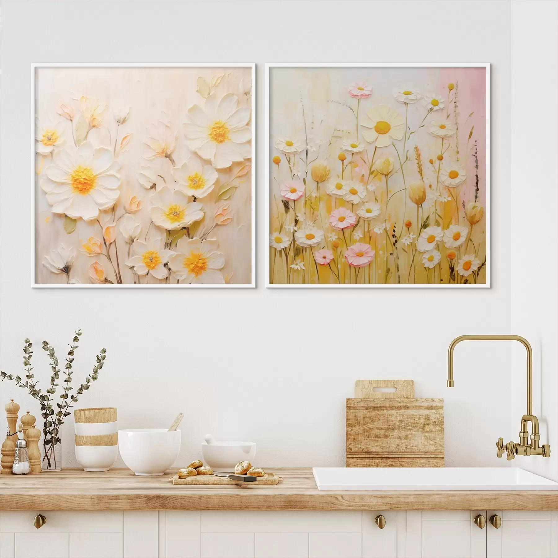 Fototapeta Łąka kwiatowa w stylu malarstwa olejnego d00711