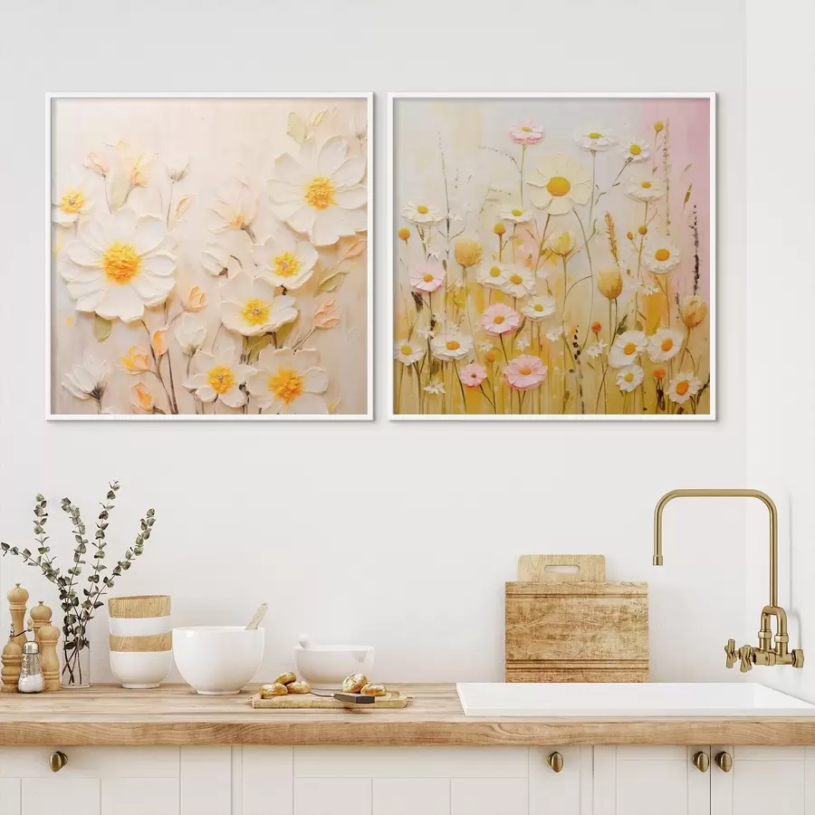 Fototapeta Łąka kwiatowa w stylu malarstwa olejnego d00711