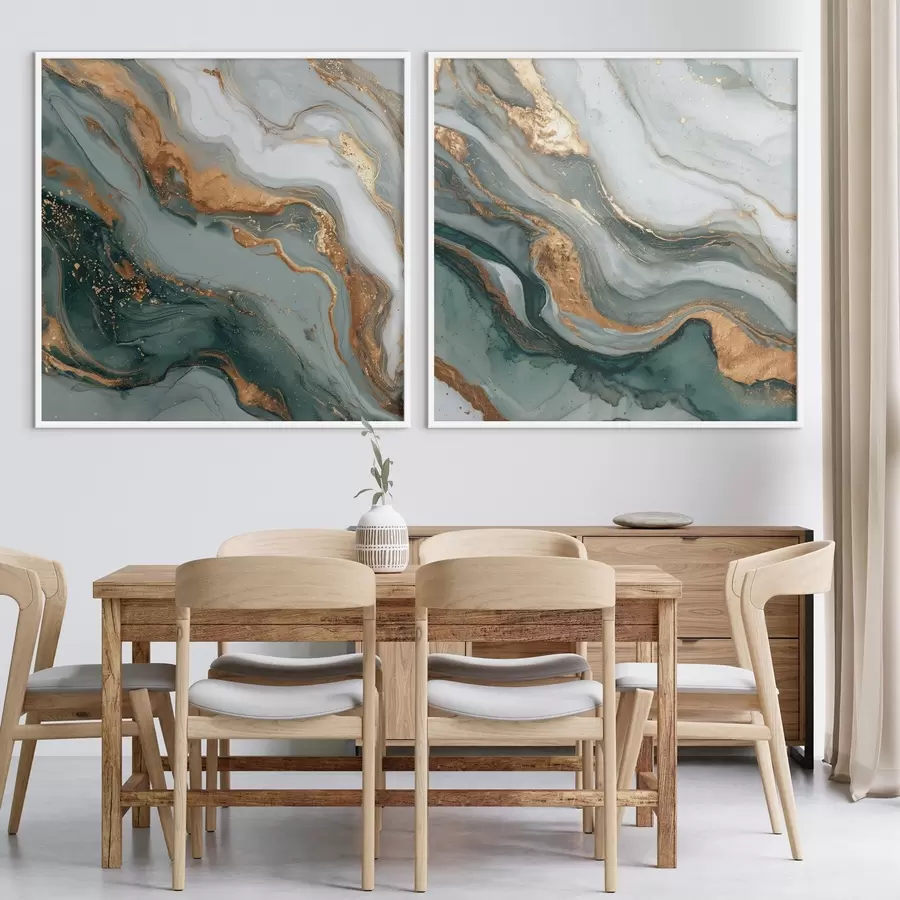 Fototapeta Marmurowa faktura w odcieniach szarości i turkusu d00744