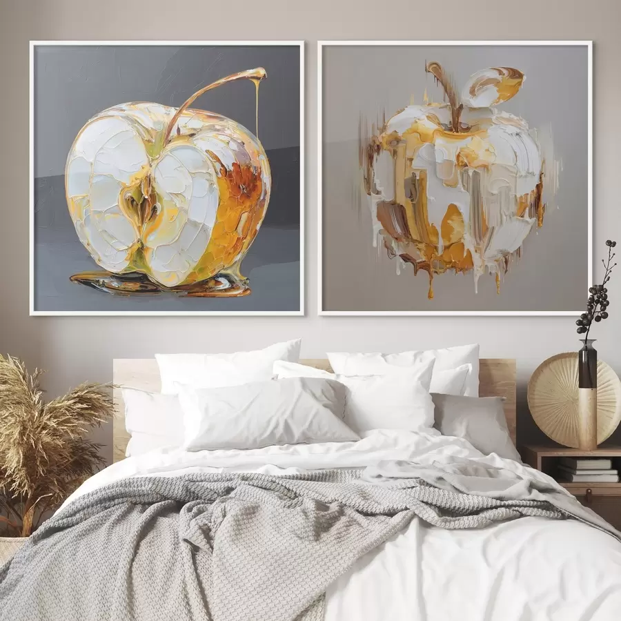 Fototapeta Abstrakcja z jabłkiem w nowoczesnej interpretacji d00746