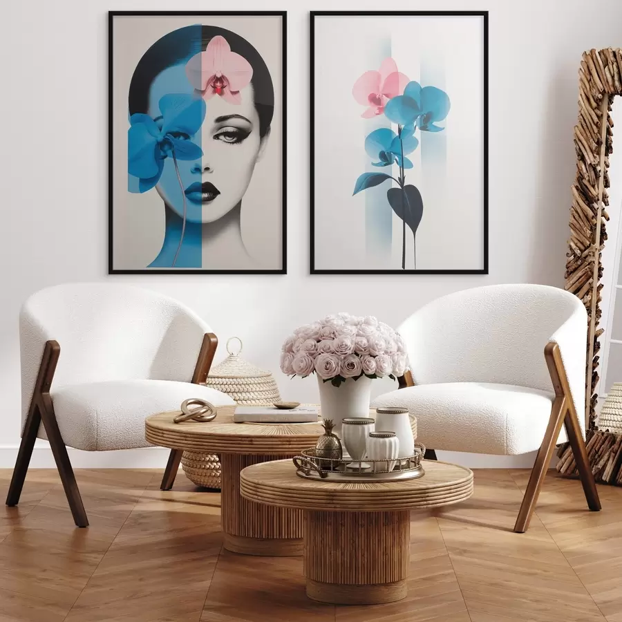 Fototapeta Abstrakcyjny portret kobiety z orchideami d00818