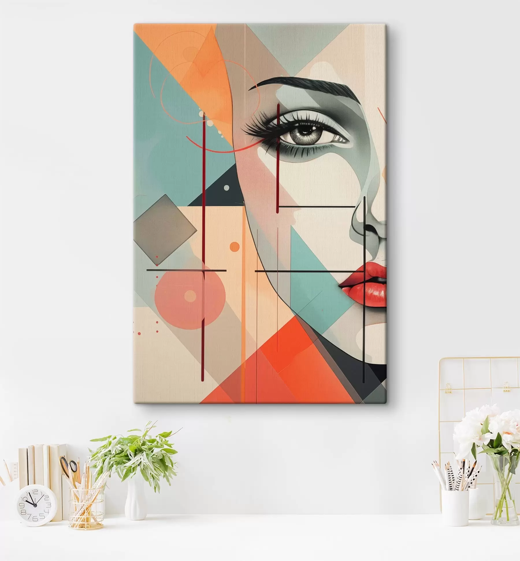 Obraz Ludzie, twarz, geometria s47447