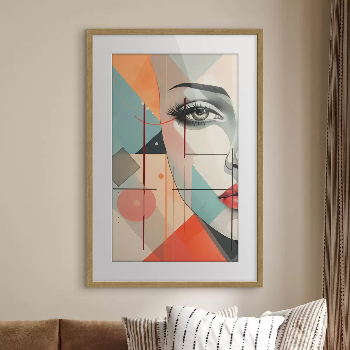 Plakat Ludzie, twarz, geometria f47447