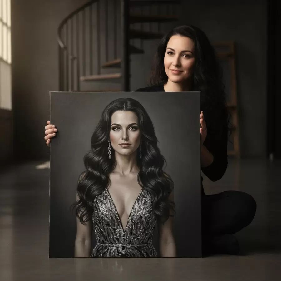 Obraz Prezent dla dziewczyny na podstawie jej zdjęcia s47192