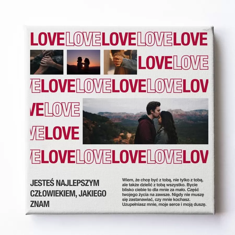 Obraz Fotokolaż na płótnie jako prezent na Walentynki z Twojego zdjęcia s47534