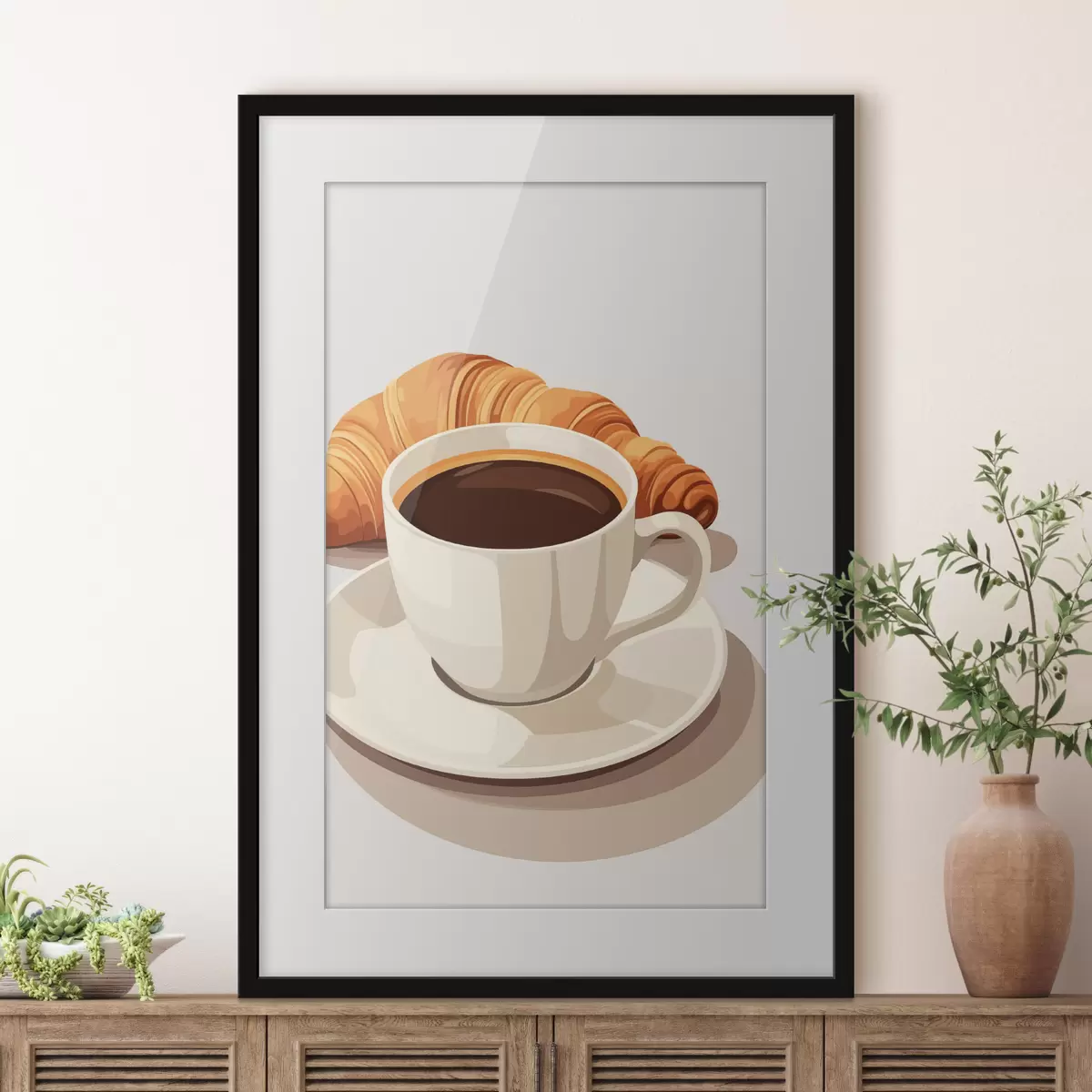 Plakat Kawa z rogalikiem f47397