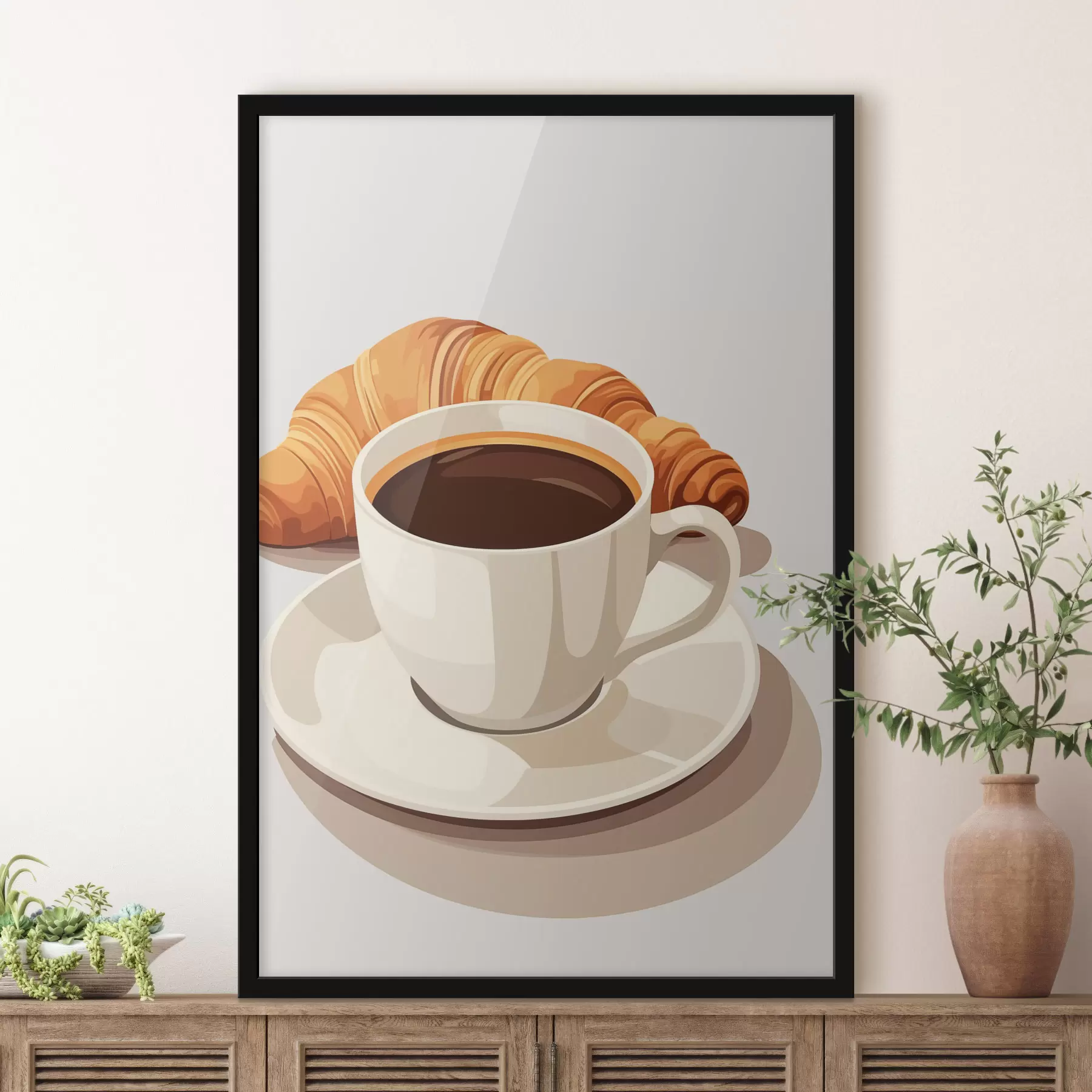 Fototapeta Kawa z rogalikiem f47397