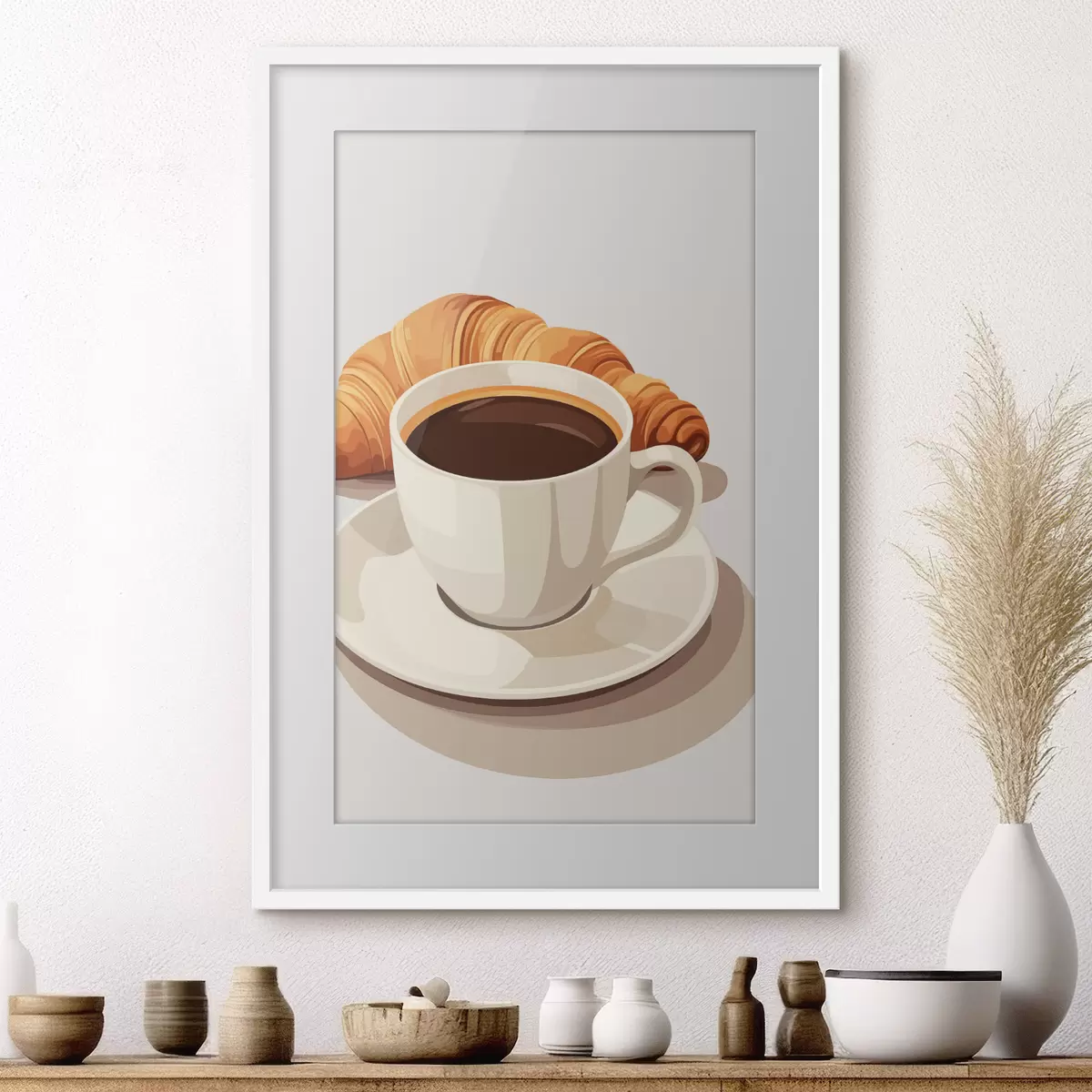 Plakat Kawa z rogalikiem f47397