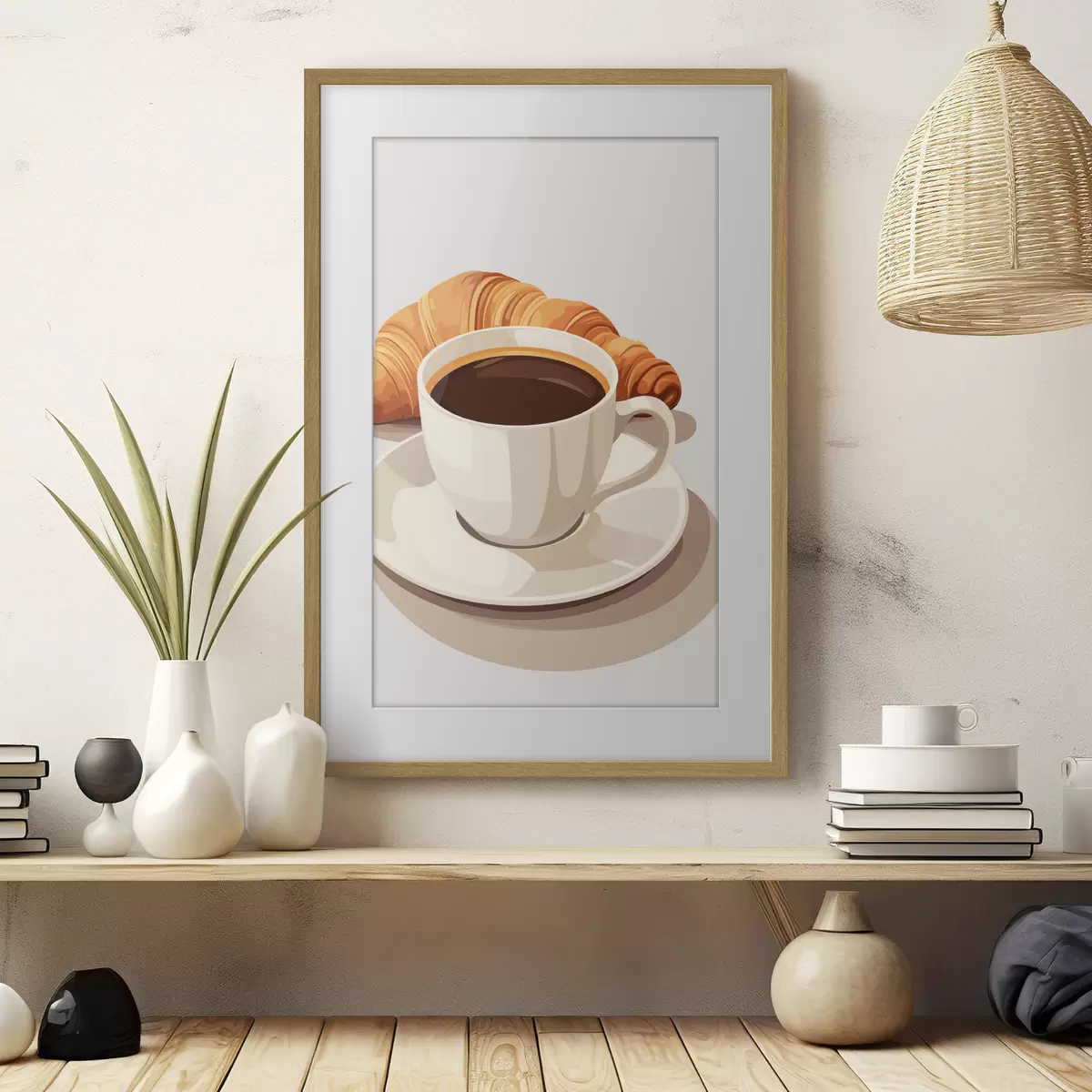 Plakat Kawa z rogalikiem f47397