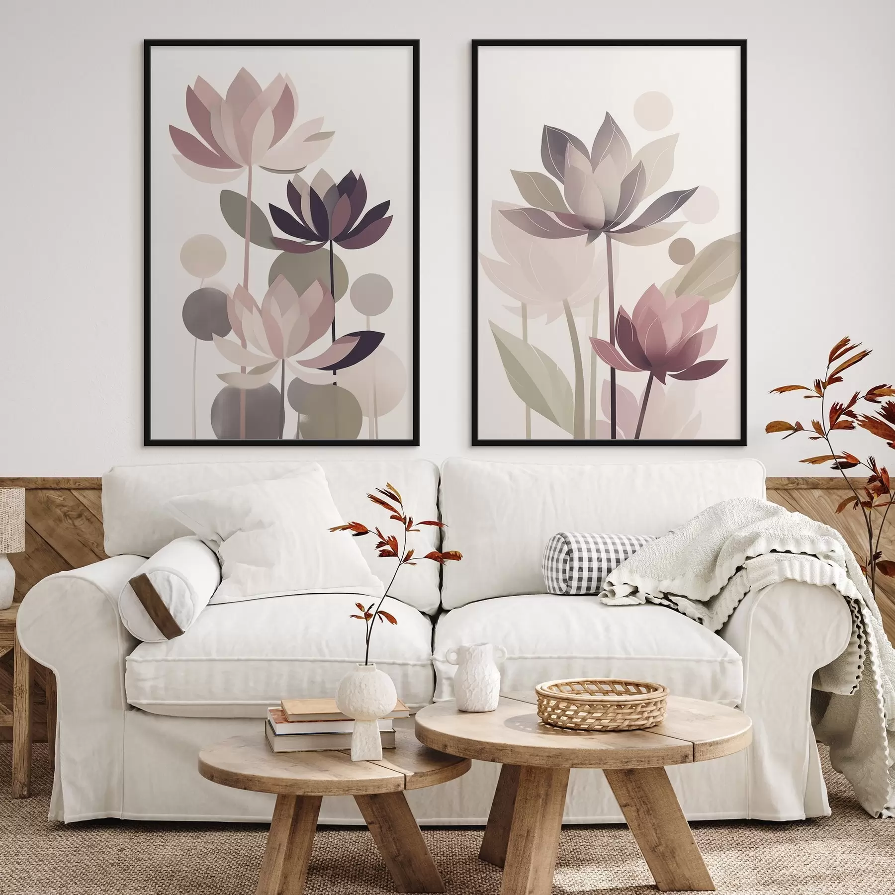 Obraz Abstrakcyjne kwiaty lotosu d01110