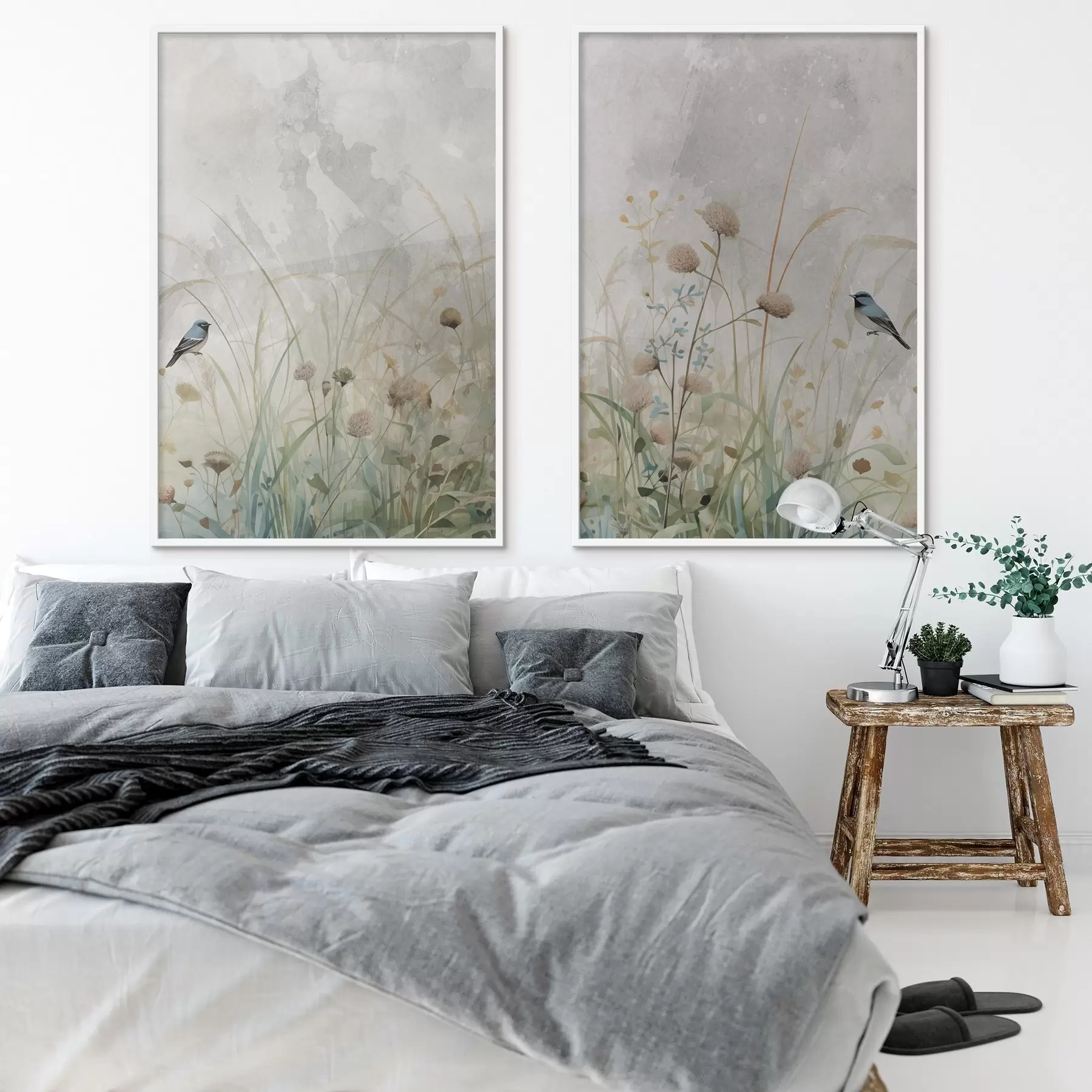 Fototapeta Ptaki na tle polnych kwiatów d01068