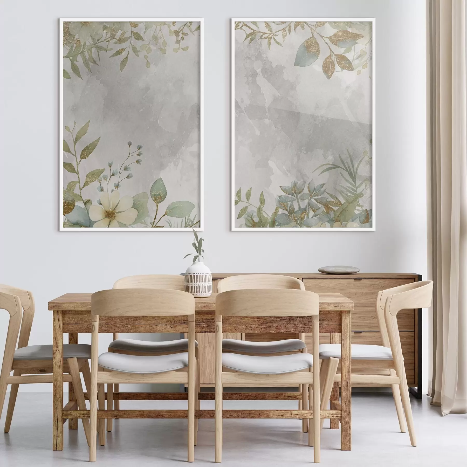 Fototapeta Delikatne rośliny na jasnoszarym tle d01070