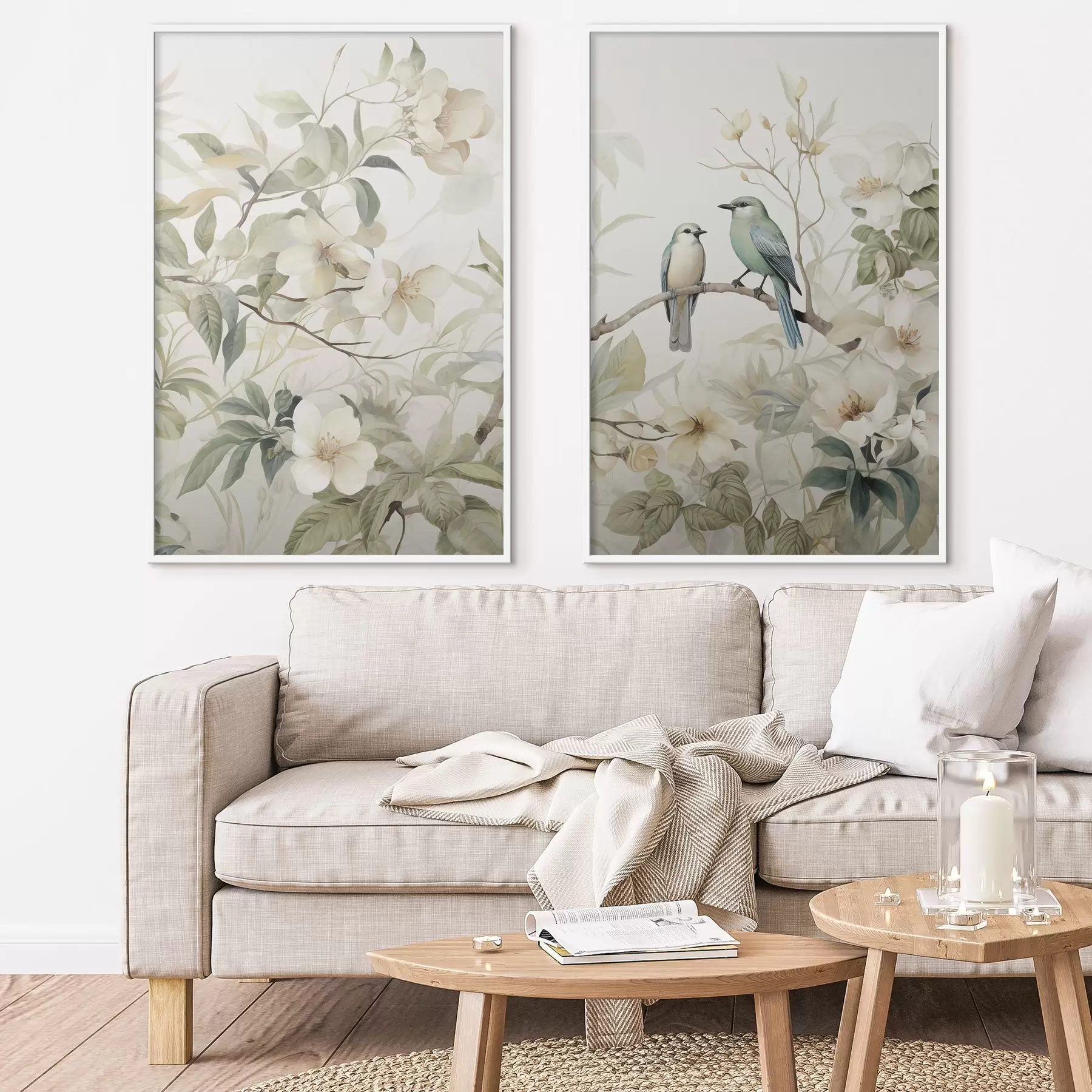 Fototapeta Dwa ptaki na gałęziach d01071