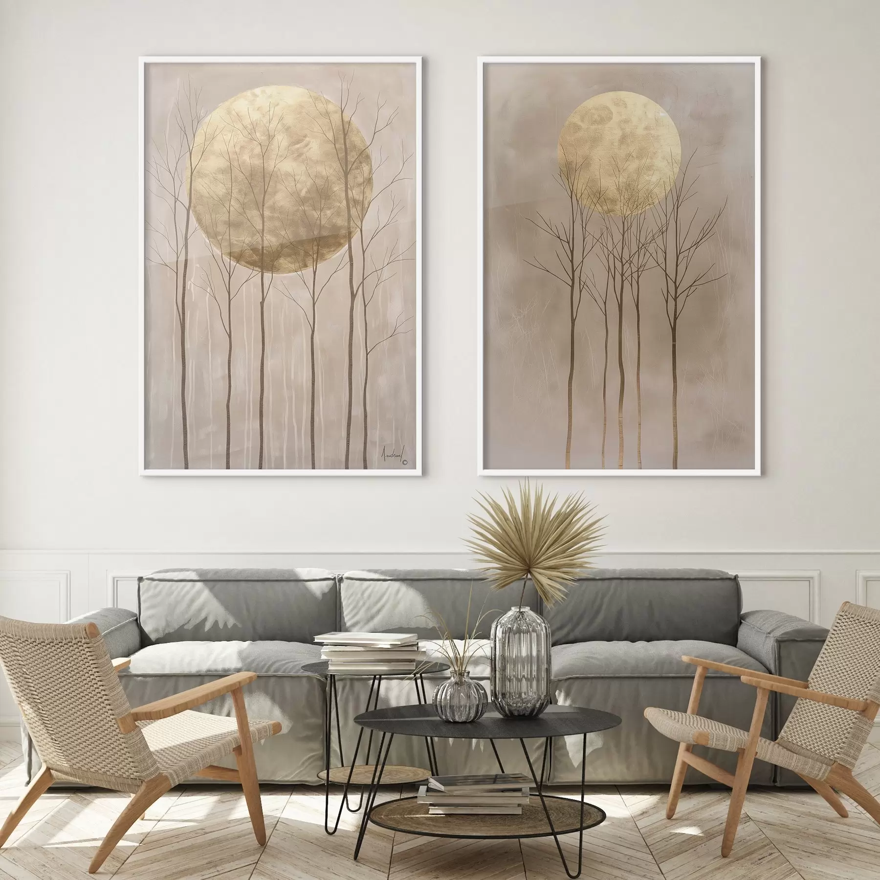 Fototapeta Delikatne drzewa i okrąg d01137