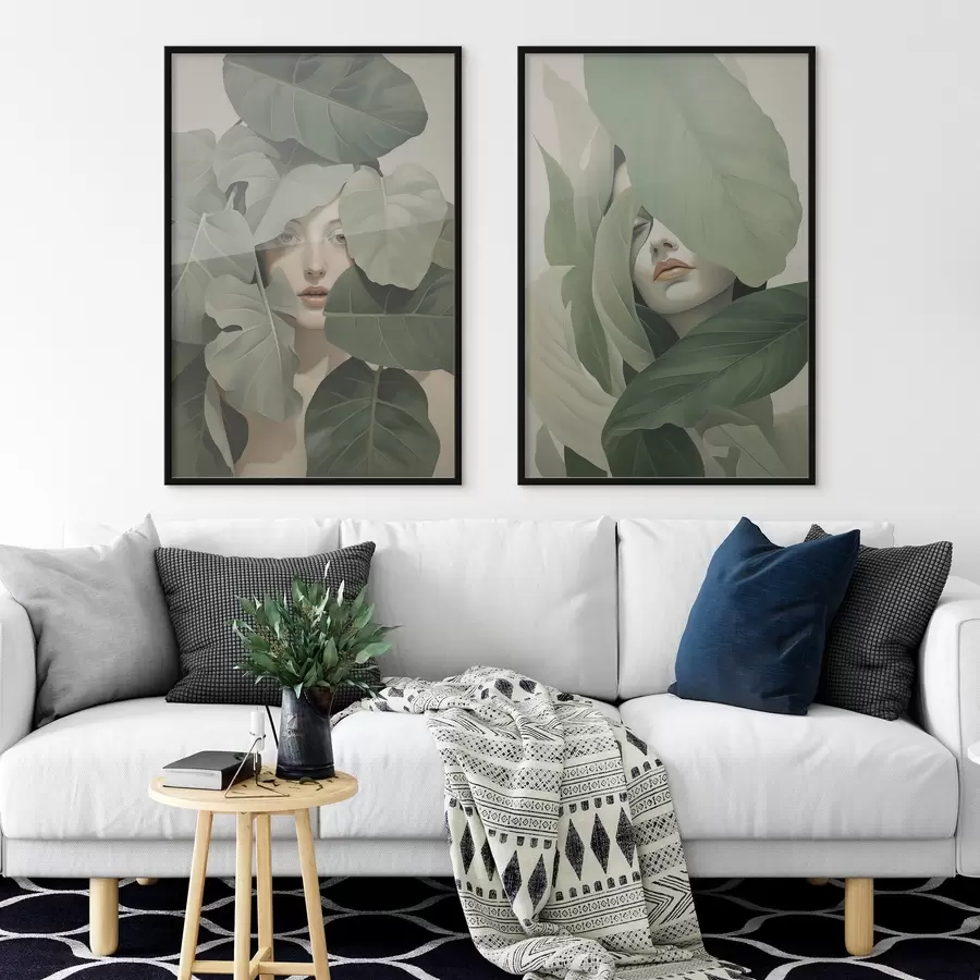 Fototapeta Portret dziewczyny wśród liści d01183