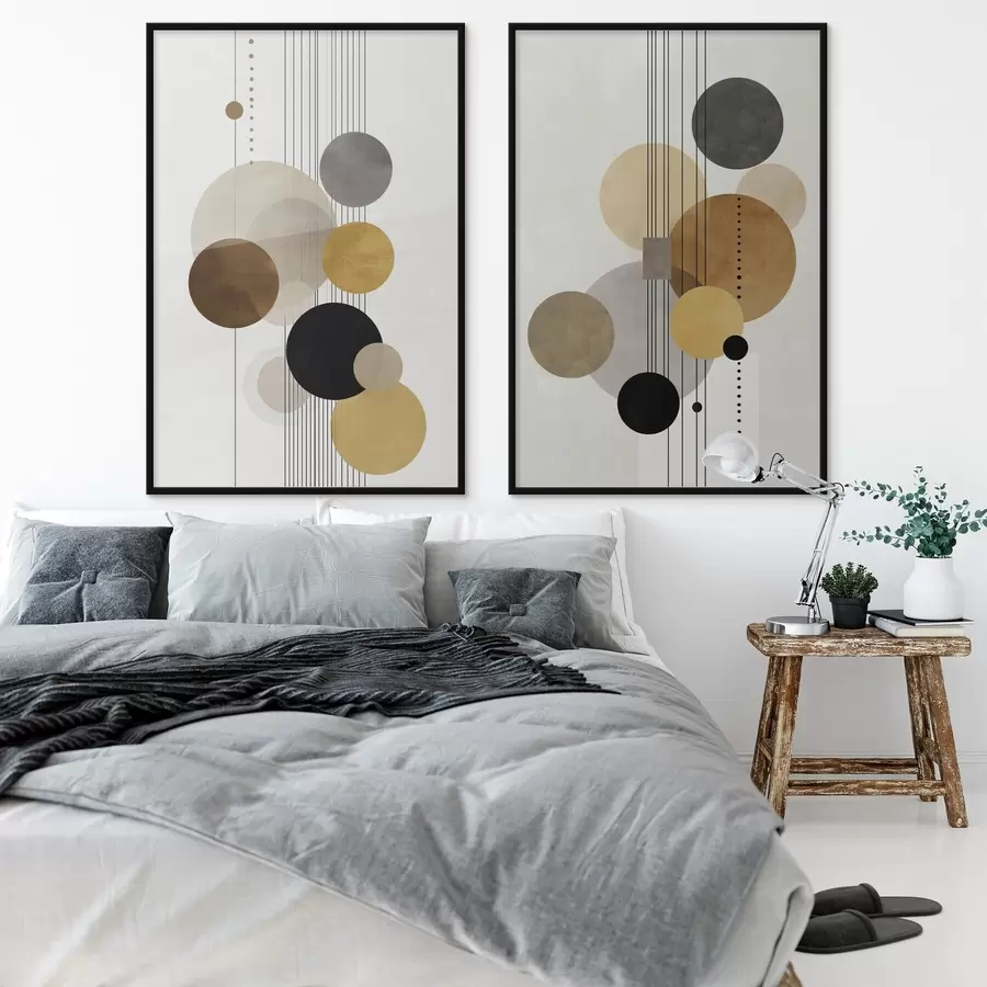 Fototapeta abstrakcja z okręgami i liniami w ciepłych kolorach d01182