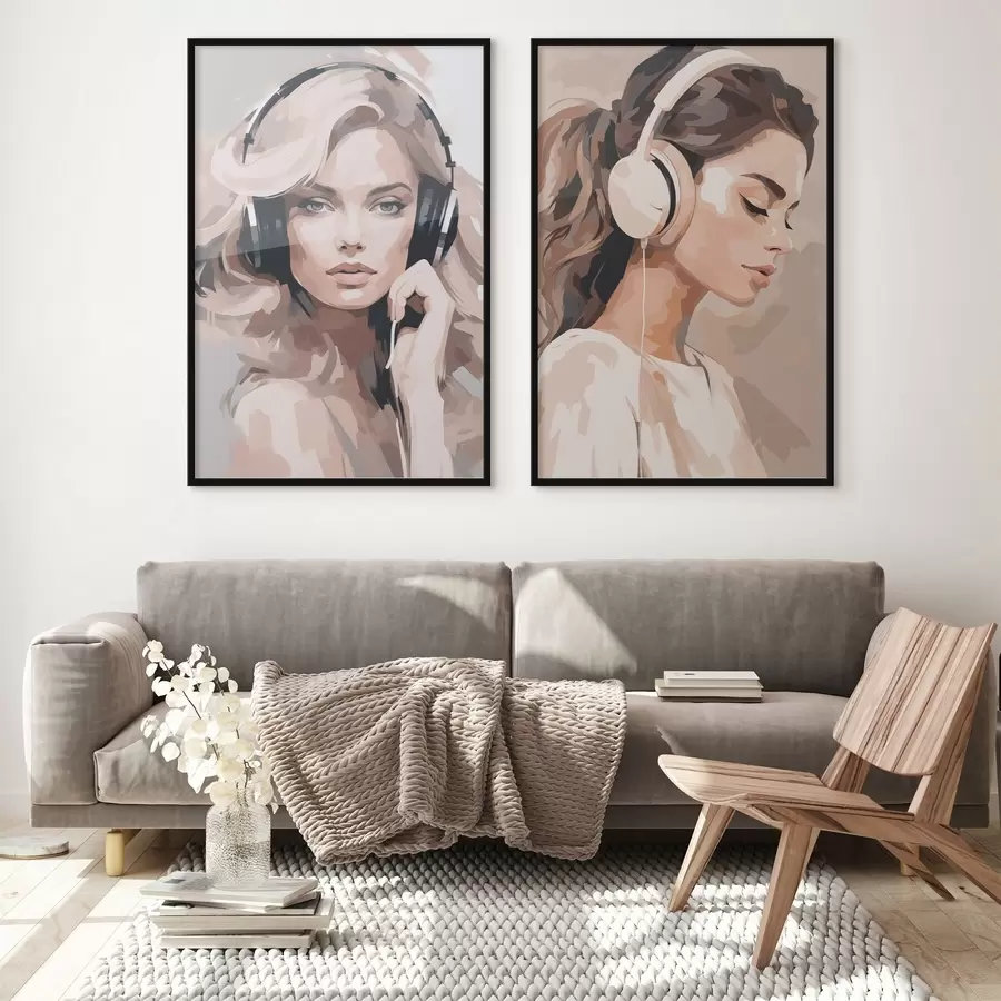 Fototapeta Portret dziewczyny w słuchawkach d01192