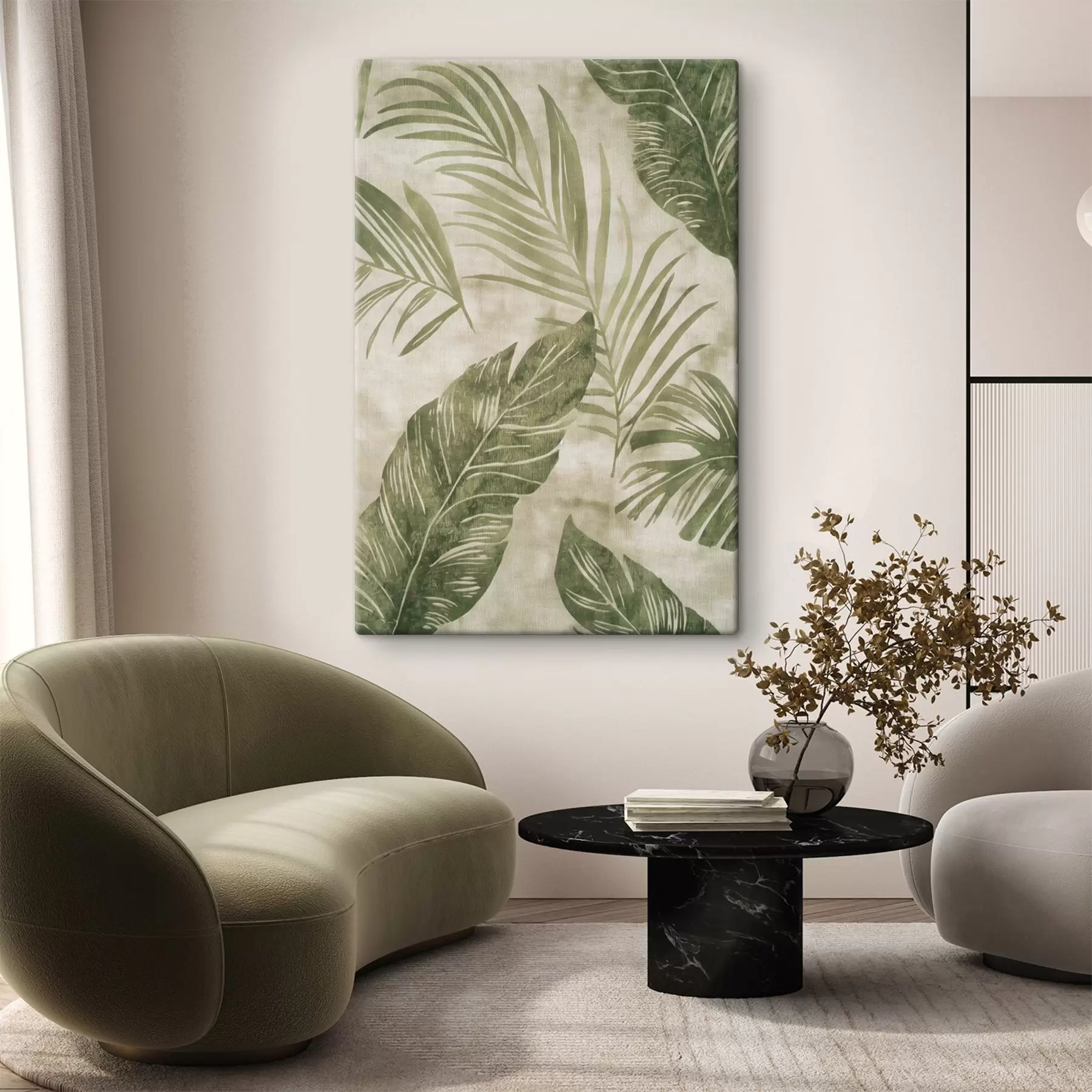 Obraz Liście tropikalne, imitacja postarzanego tła s47631